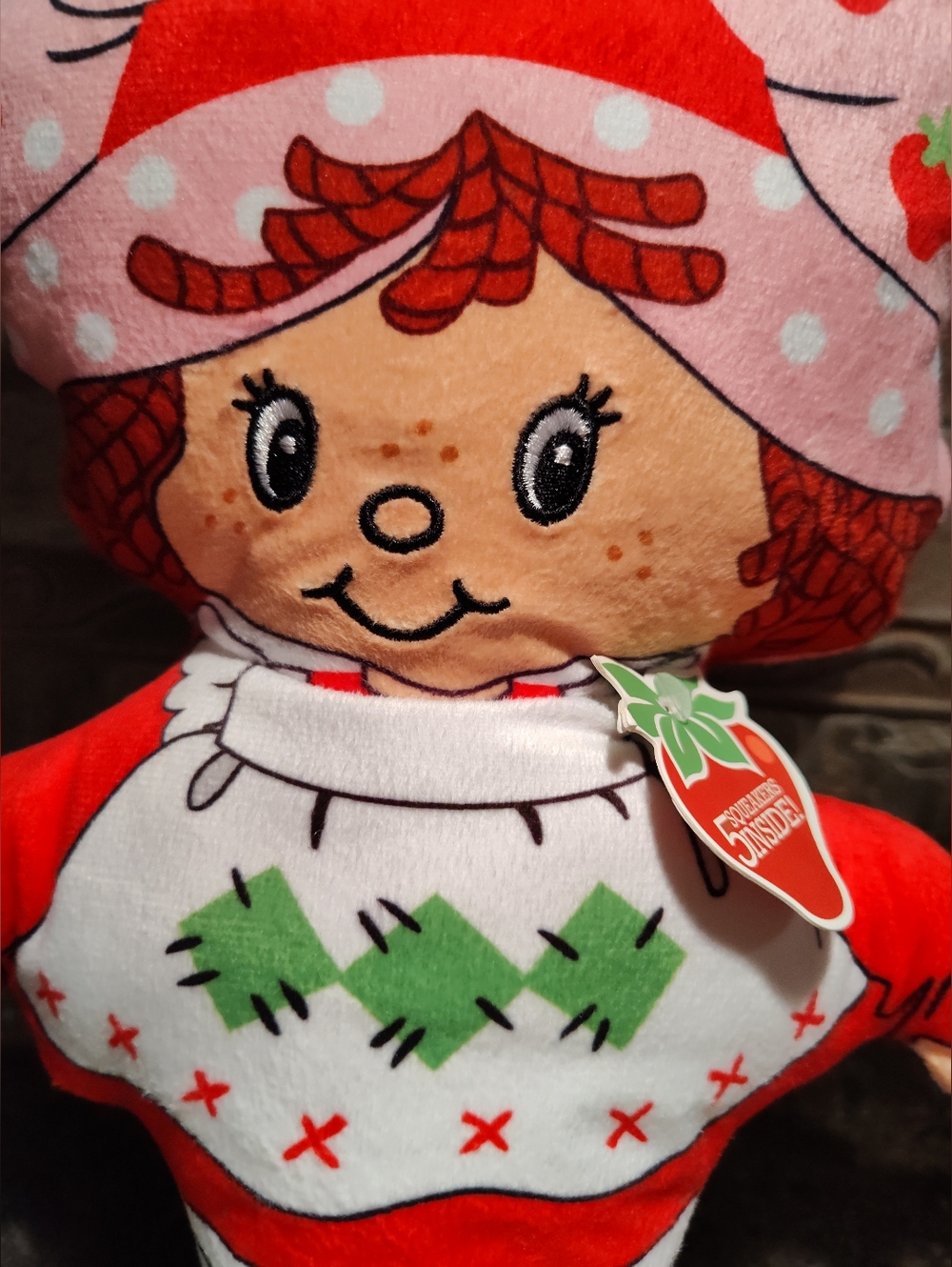 Strawberry Shortcake Plush Crinkle and Squeak Dog Toy - Picture 2 of 5